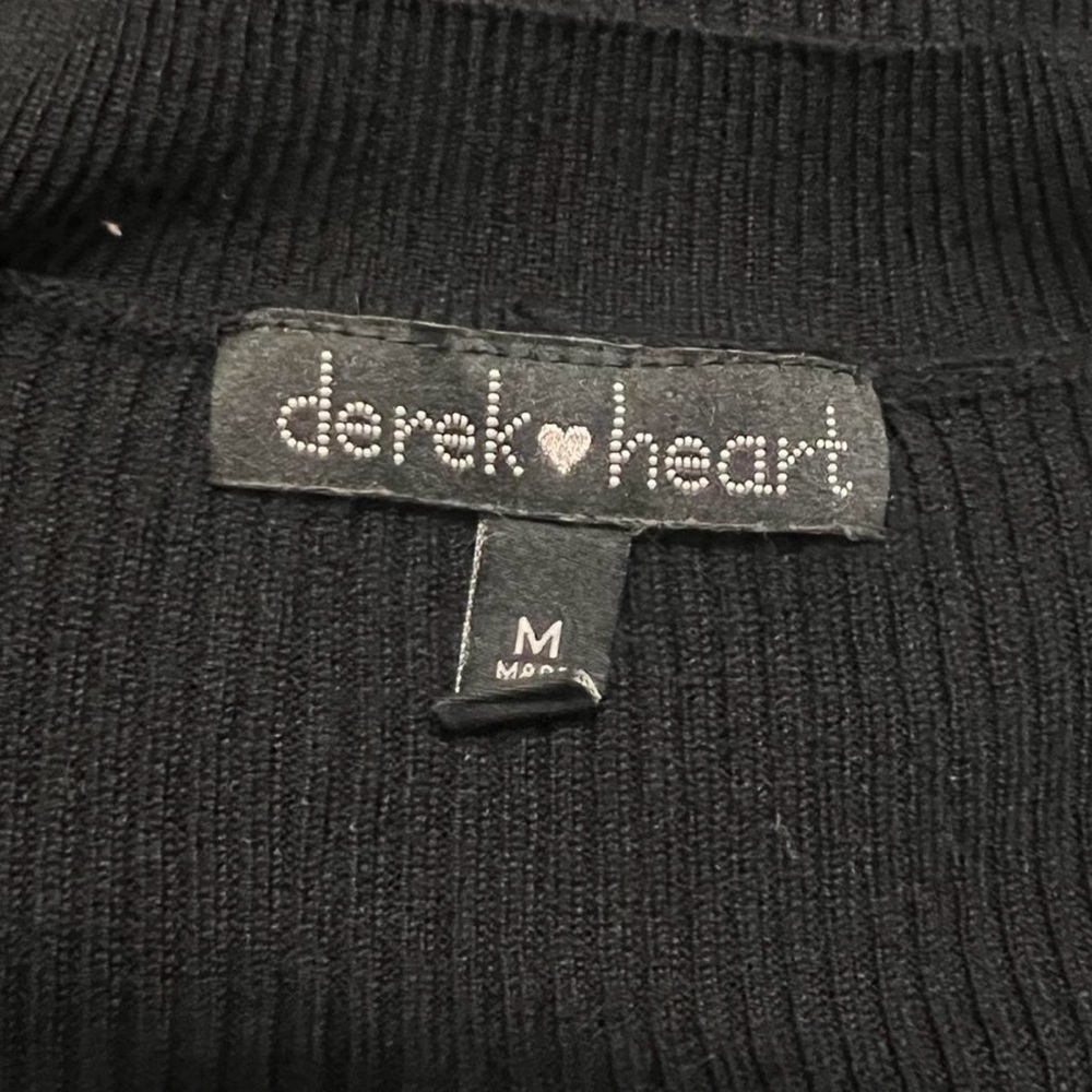 Derek Heart Black Long Sleeve Bodycon Dress Size Medium - Picture 4 of 7
